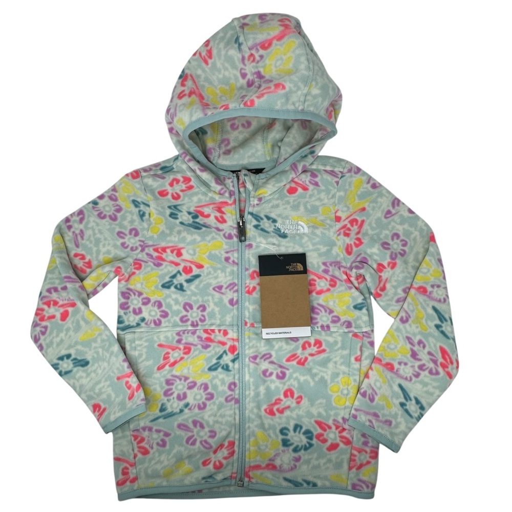 The North Face Kids Glacier Full Zip Hoodie Jacket Muted Pine Folk Sz 5